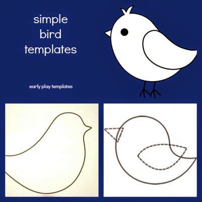 Early Play Templates Printable Free Simple Bird Templates