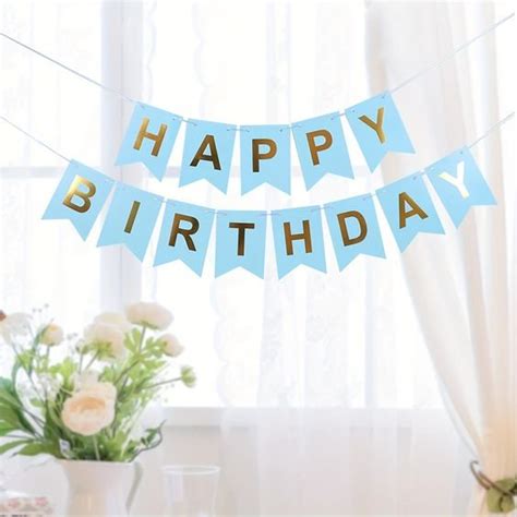 Blue Birthday Paper Banner - partyhousepokhara