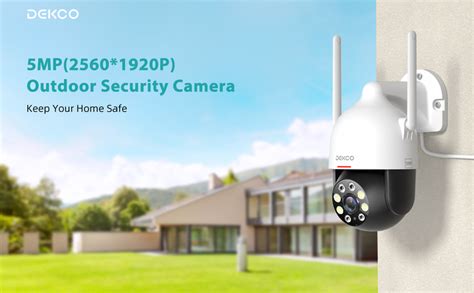 5MP Outdoor Security Camera With 360 Pan Tilt Motion Tracking DEKCO