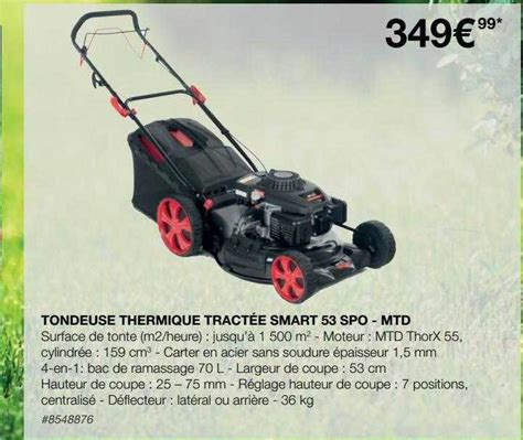 Promo Tondeuse Thermique Tract E Smart Spo Mtd Chez Costco