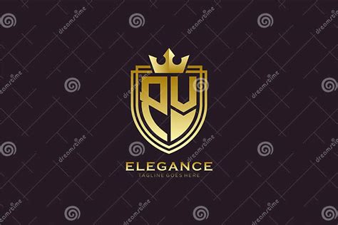 Initial Pv Elegant Luxury Monogram Logo Or Badge Template With Scrolls