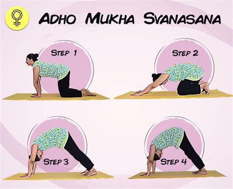 An Image Of A Woman Doing Yoga Poses For Adho Mukka Svanasana