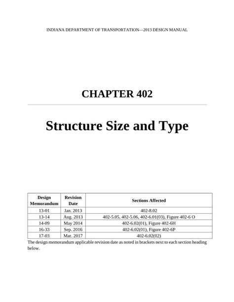 Pdf Structure Size And Type Indianain Gov Indot Design Manual Files