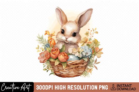 Easter Bunny Baskets Clipart PNG Graphic by Creative Art · Creative Fabrica