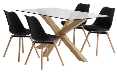 Agerby L Tafel Eiken Klarup Stoelen Zwart Jysk