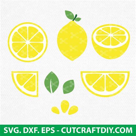 Lemon Svg Lemon Vector Lemon Slice Svg Lemon Cliart Dxf Eps Cut