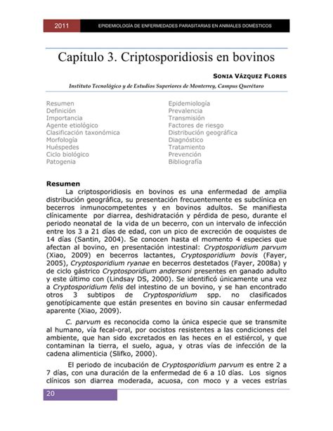 Epidemiologia De Enfermedades Parasitarias En Animales Domesticospdf