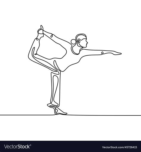 Women Do Yoga Poses Continuous Line Girl Doing Vector Image