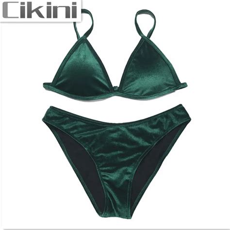 Cikini Velvet Bikini Set 2020 Women Swimsuit Monokini Bodysuit Swimming