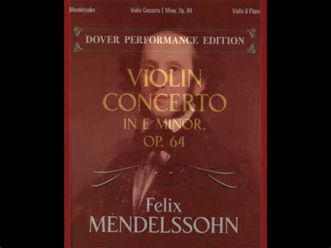 Mendelssohn Violin Concerto E Minor Op Mv Piano Accompaniment Youtube