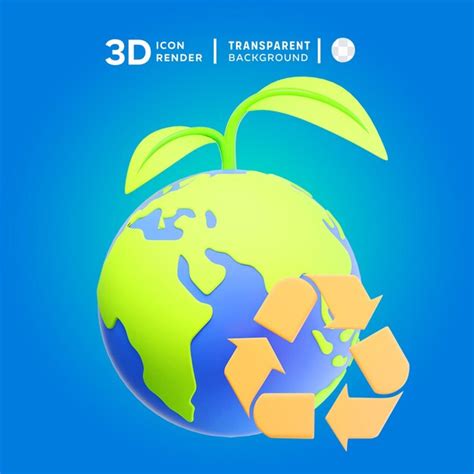 Premium Psd Recycle Earth D Illustration Rendering