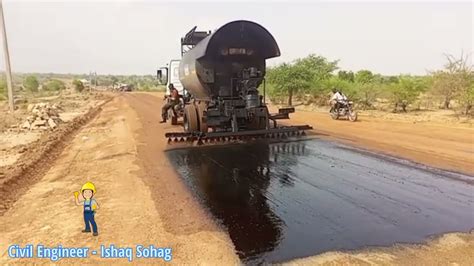 Priming Of Road Prime Coating Of Road Bitumen Emulsion Youtube