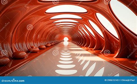 D Render Interior Futuristic Hallway Stock Illustration Illustration