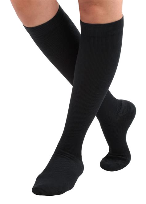 Mojo Compression Socks Unisex Cotton Compression Socks Firm Support 20 30mmhg Black Cotton