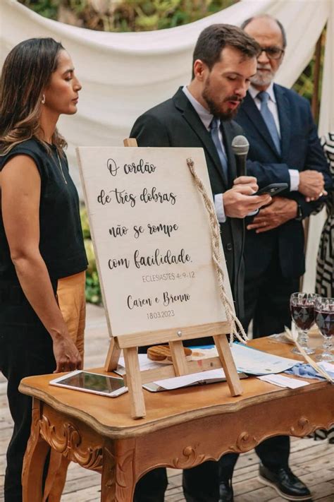 Placa Cerim Nia O Cord O De Dobras Casamento Crist O Casamento