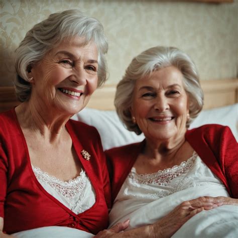 Tender Grannies In Lingerie On Bed Stable Diffusion Online