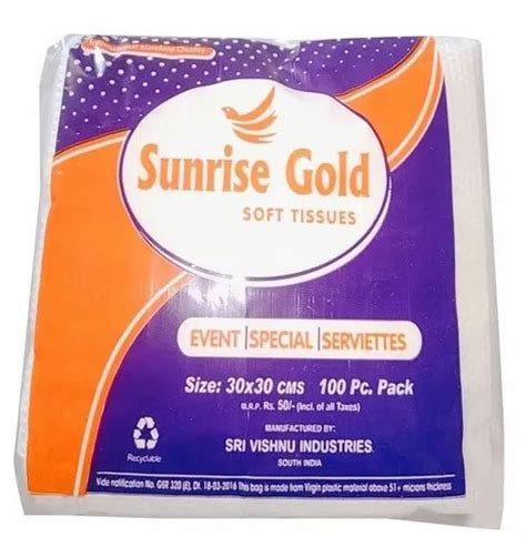 Tissue Paper Sunrise Gold Soft Tissues For Household Packaging Type