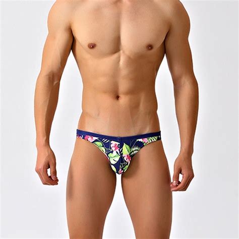 Sexy Men’s Swimsuits Hawaiian Floral Skinny Swim Briefs Oh My