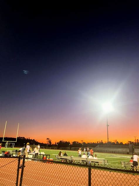 Football Field Sunset Bright Sunset Football Field Celestial