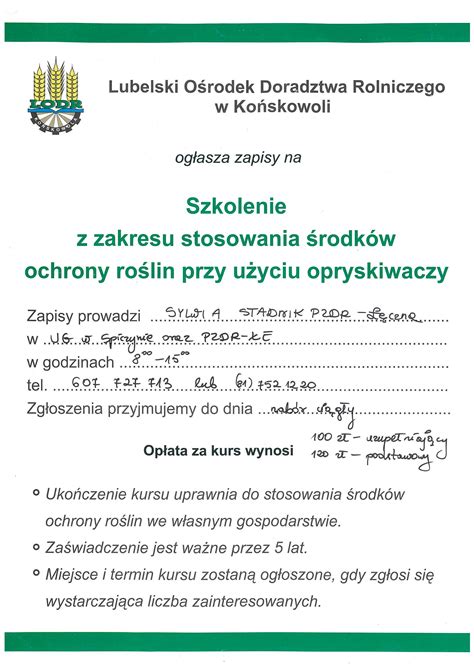 Szkolenie dla Rolników Gmina Spiczyn