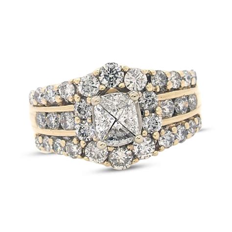 Previously Owned Engagement Ring 2 ct tw Cushion & Round-cut Diamonds ...