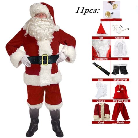 Disfraz De Pap Noel Para Hombre Traje De Cosplay De Navidad Y A O Nuevo