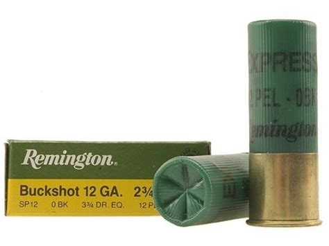 Remington Express 12 Ga Ammo 2 3 4 0 Buckshot 12 Pellets Box Of 5