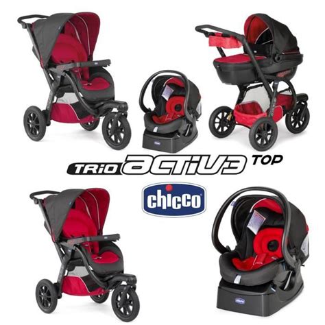 Chicco Poussette Combin E En Trio Activ Top Race Roues