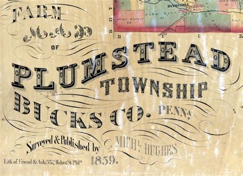 1859 Farm Line Map of Plumstead Township Bucks County Pa | Etsy