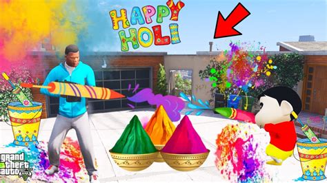 Shinchan Franklin Celebrate Happy Holi In GTA V 2023 YouTube