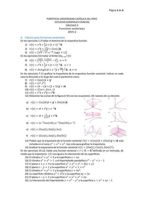 Funciones Vectoriales Para Funciones Vectoriales En Los Ejercicios