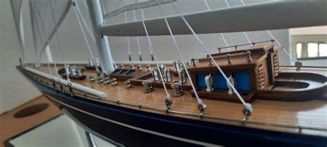 Endeavour Model Yacht Handcrafted Wooden Ready Made Sailing Boat Model