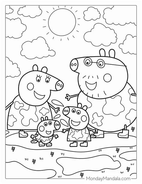 Dibujos De Peppa Pig En La Playa Plantillas Bonitas Para Colorear De