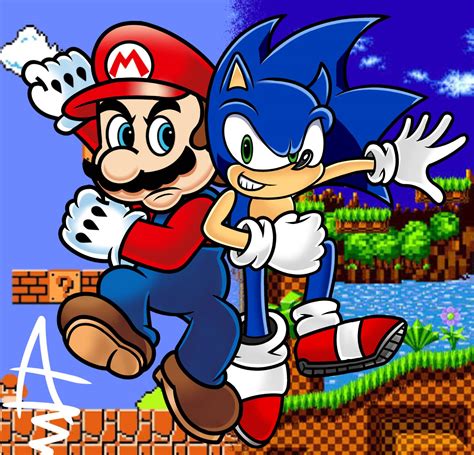 Mario vs Sonic by Angelepic on DeviantArt