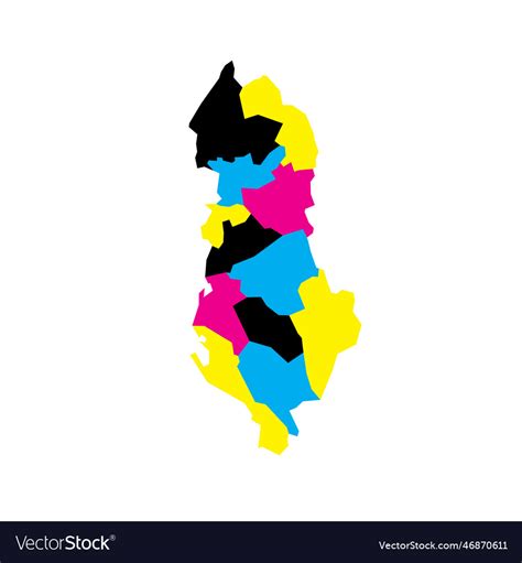 Albania Political Map Of Administrative Divisions Vector Image