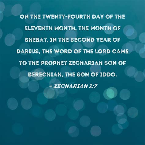 Zechariah 1 7 On The Twenty Fourth Day Of The Eleventh Month The Month