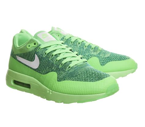 Nike Air Max 1 Ultra Flyknit Voltage Green White Nike Air Max