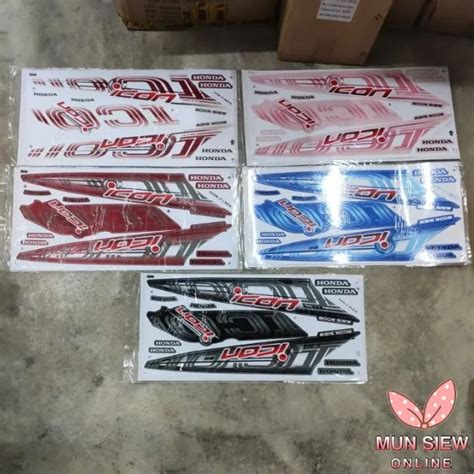 Stiker Sticker Body Stripe Cover Set Honda Icon Scooter Lazada