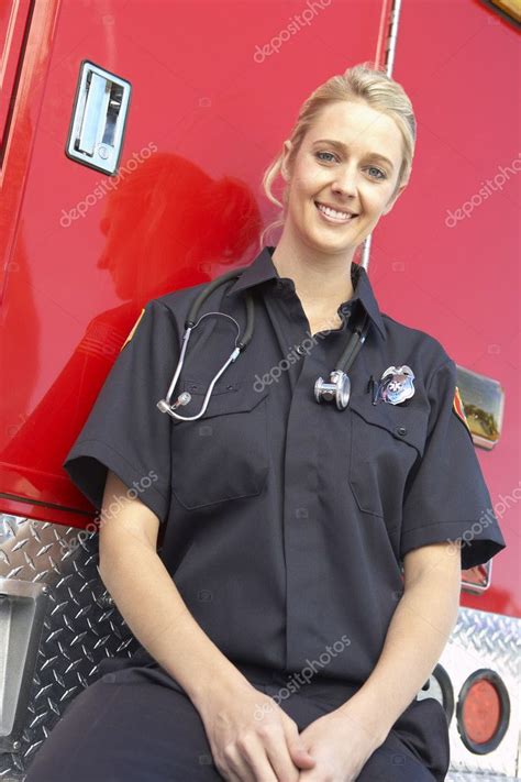 Portrait of female paramedic — Stock Photo © monkeybusiness #4790140