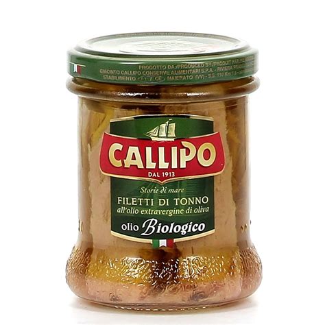 FILETTI DI TONNO ALLOLIO EXTRAVERGINE DI OLIVA BIO CALLIPO 170 G