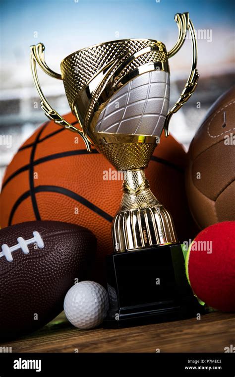 Achievement Trophy Winning Sport Background Stock Photo Alamy