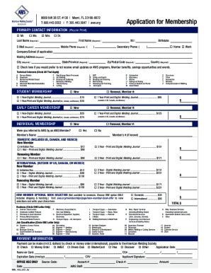 Form Aws Application For Membership Fill Online Printable