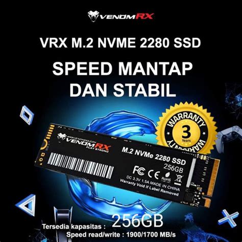 Jual VenomRX SSD SATA III NVMe Garansi Resmi 3 Tahun 128GB 256GB