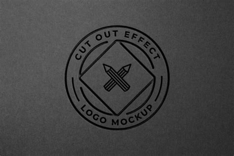 Free Cut Out Paper Logo Mockup Psd Psfreebies