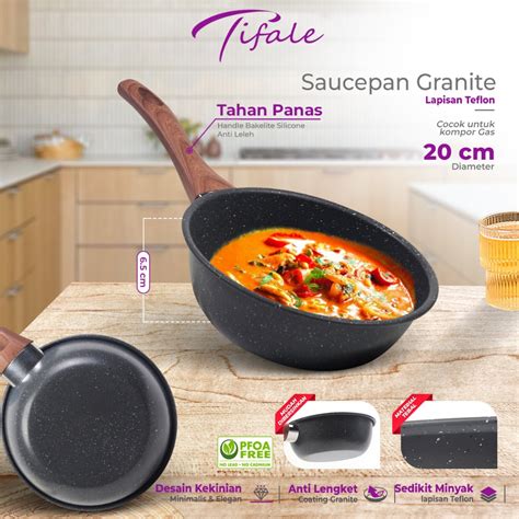 Jual Tifale By Hongzhuo Deep Sauce Pan Cm Granite Coating Anti