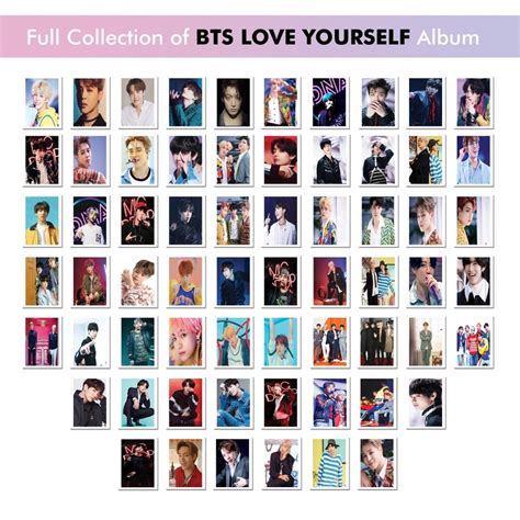 Multicolor Art Paper BTS Love Yourself Album Photocards Set Of 64 Size