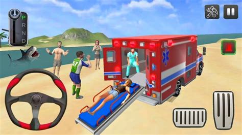 Summer Coast Guard Beach Bay Emergency Ambulance Van Driving Simulator