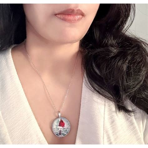 Cardinal Pendant Cardinal Necklace Winter Pendant Cardinal Ts
