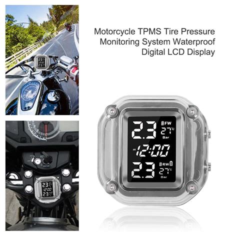 Lcd Motorrad Tpms Reifen Druck Monitor System Mit Usb Externe Sensoren