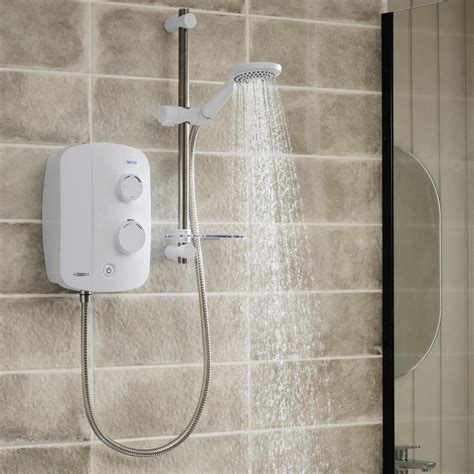 Triton As2000sr Thermostatic Power Shower White Chrome Tas2000sr